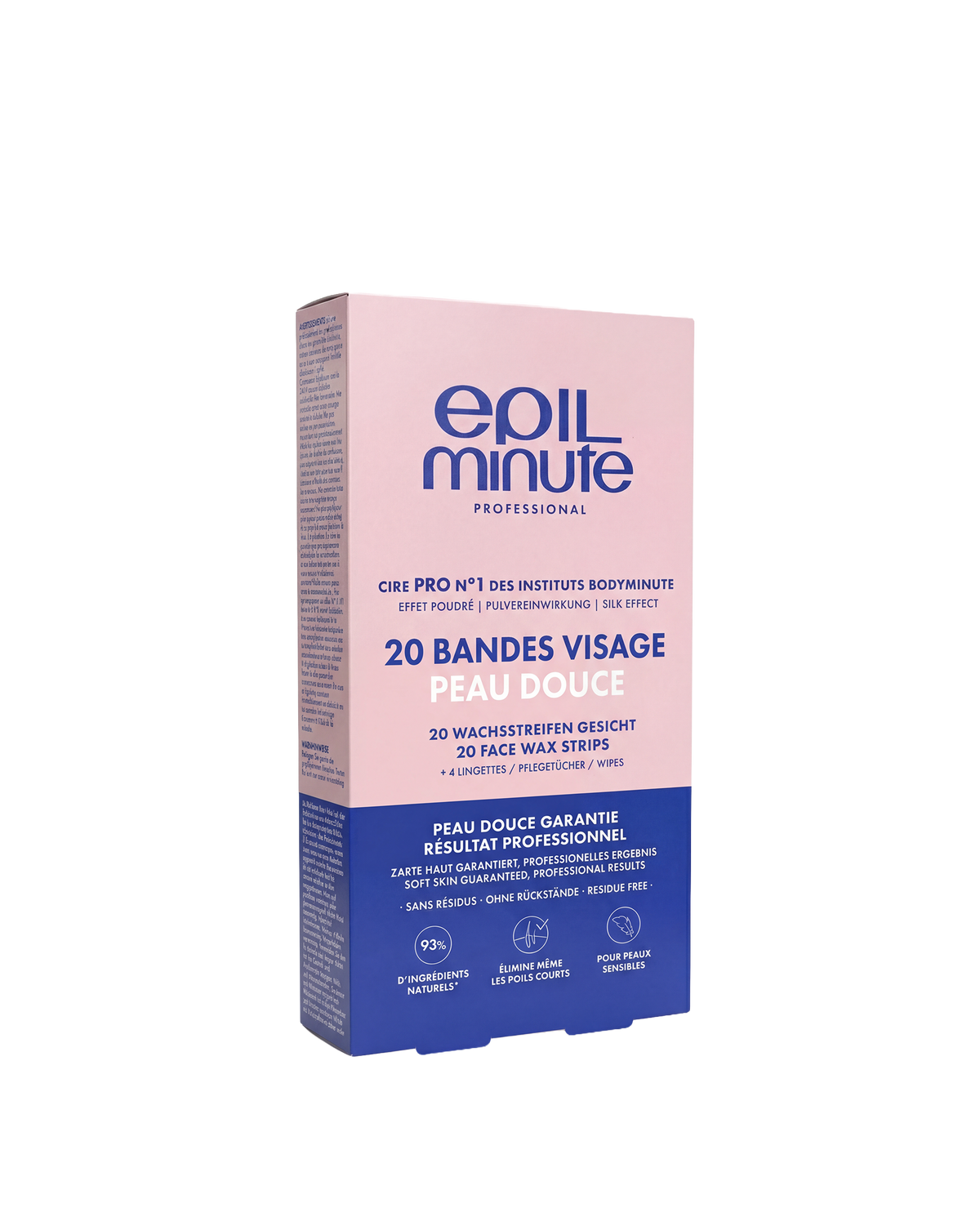 Bandes cire visage + 4 lingettes